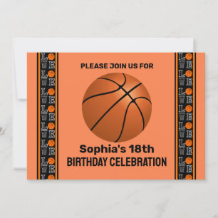 Basketball Birthday Party, Basketball Player Invi Invitation