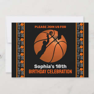 Basketball Birthday Party, Basketball Player Invi Invitation