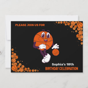 Basketball Birthday Party, Basketball Player   Invitation