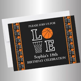 Basketball Birthday Party, Basketball Player Invitation