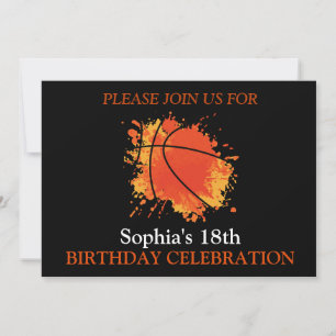 Basketball Birthday Party, Basketball Player Invitation