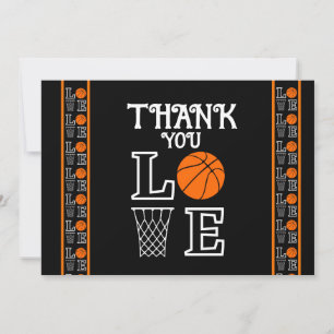 Basketball Birthday Party, Basketball Player Thank You Card