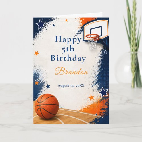 Basketball Birthday Party Card
