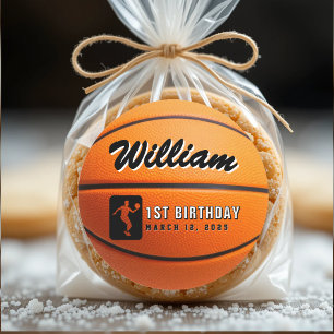 Basketball Birthday Party Classic Round Sticker