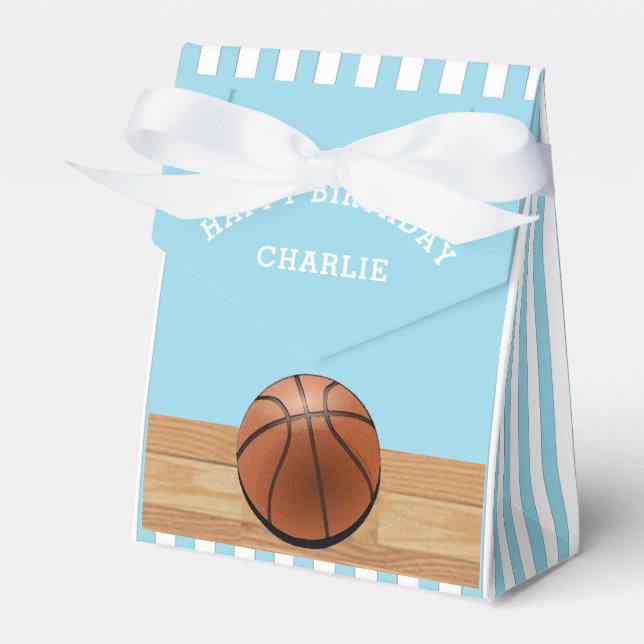 Basketball Birthday Party Favor Box (Front Side)