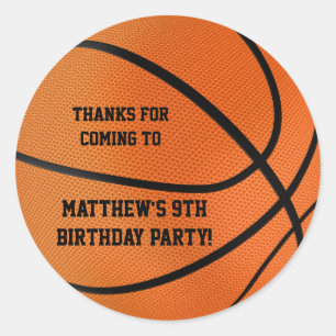 Basketball Birthday Party Favor Stickers