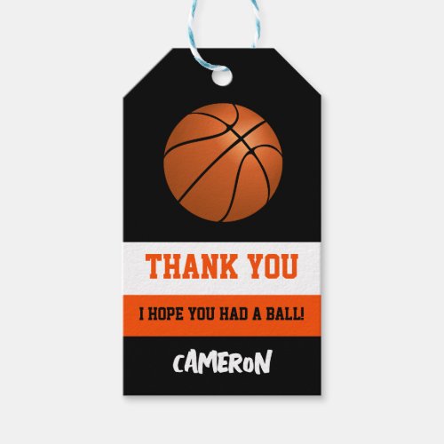 Basketball Birthday Party  Gift Tags