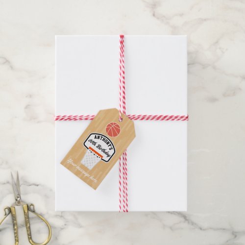 Basketball Birthday Party Gift Tags