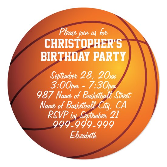 Basketball Birthday Party Invitation