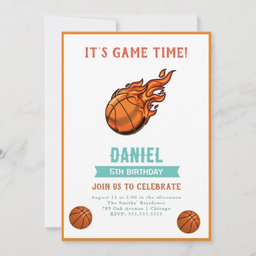 Basketball Birthday Party Invitation