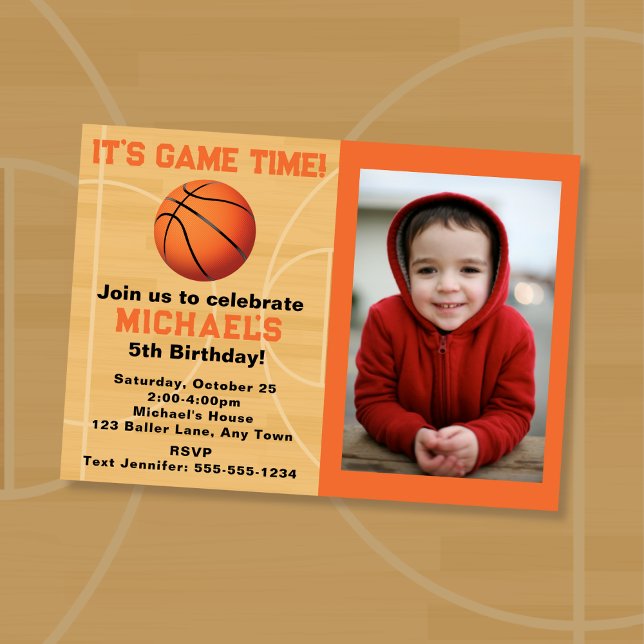 Basketball Birthday Party Invitation (Basketball Theme Birthday Party)