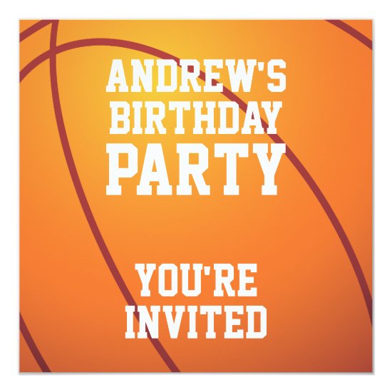 Basketball Birthday Party Invitation