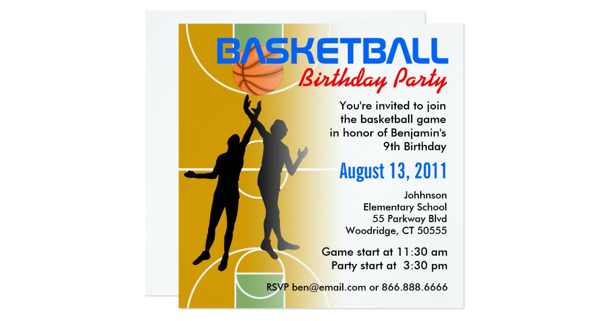 Basketball Birthday Party Invitation 1 | Zazzle