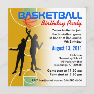 Basketball Birthday Party Invitation 1