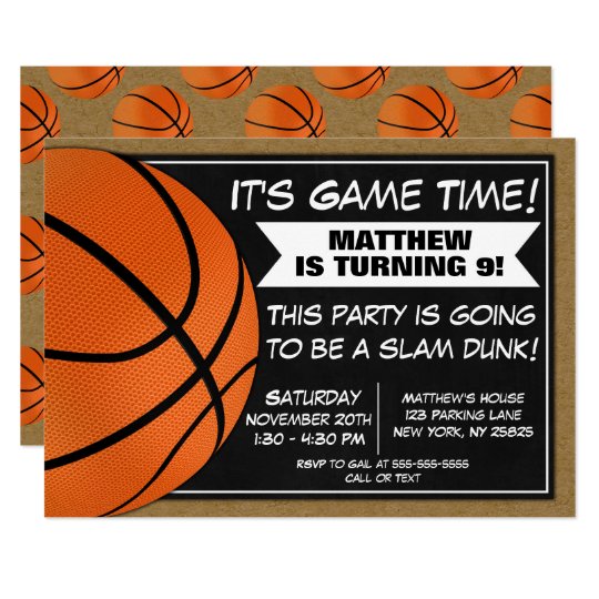 Basketball Birthday Party Invitation Fans Zazzle Com