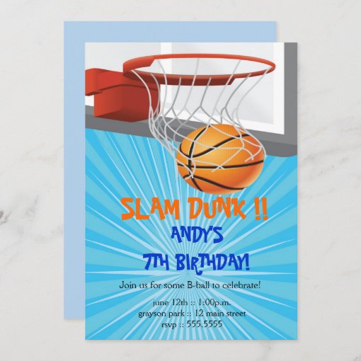 Basketball Birthday Party Invitations | Zazzle