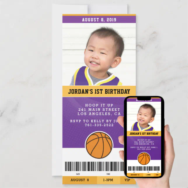 Lakers Birthday Invitation Template to Print at Home DIY