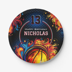 Basketball Birthday Party Paper Plates