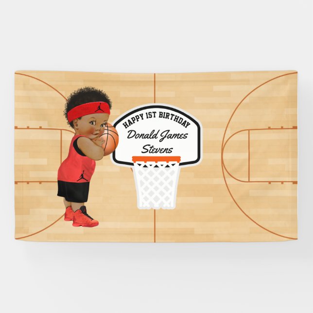 Basketball Birthday Party personalized Banner (Horizontal)