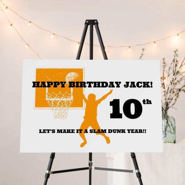Basketball Birthday Party Personalized Foam Board (In Situ (Stand))