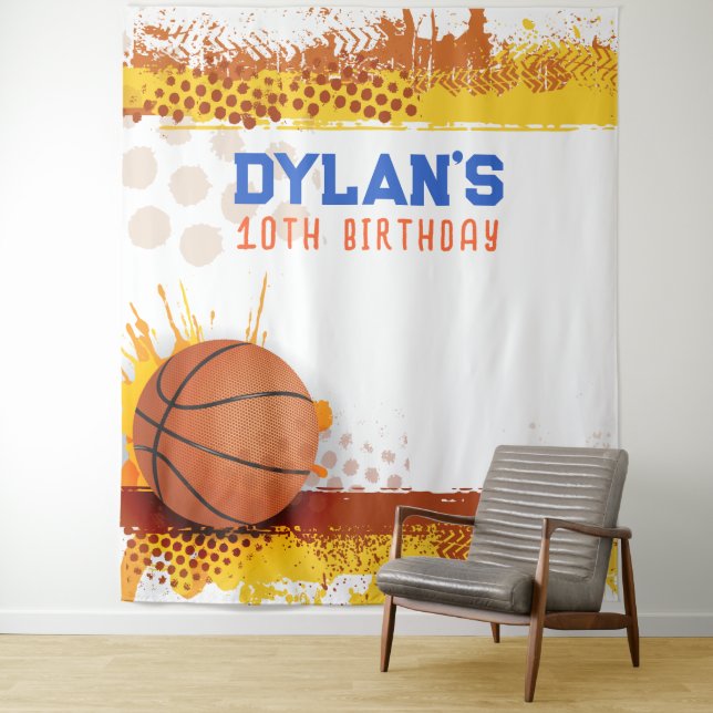 Basketball Birthday Party Photo-Op Backdrop  (In Situ)