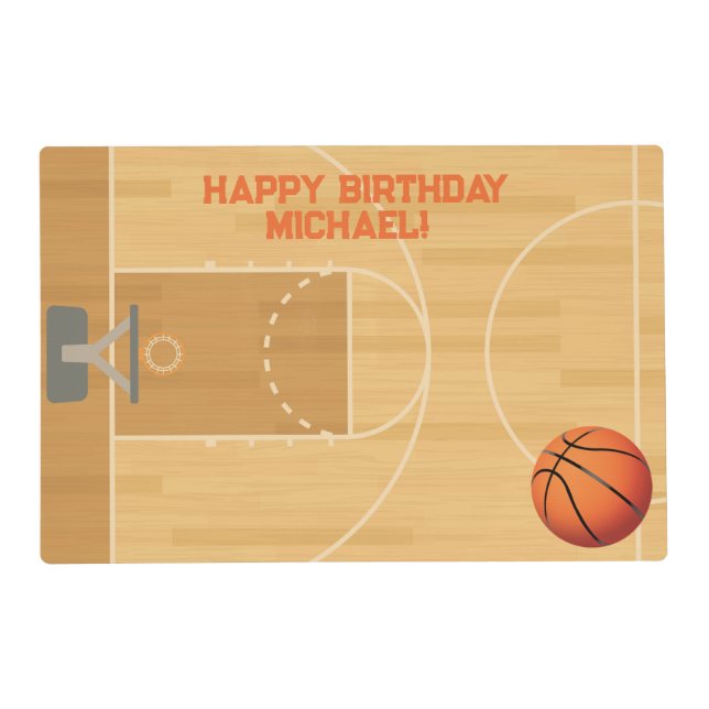 Basketball Birthday Party Placemat (Front)