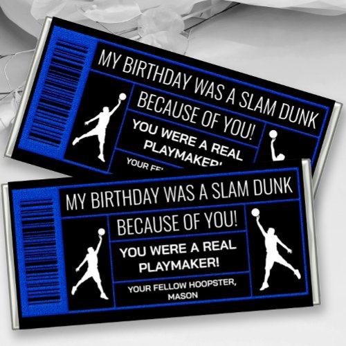 Basketball Birthday Party Shoe Box Label Hershey Bar Favors
