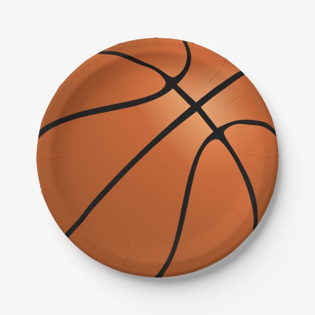 Basketball Birthday Party Theme Paper Plates (Front)