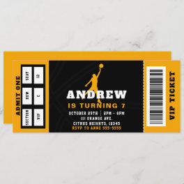 Basketball Birthday Party Ticket Invitation
