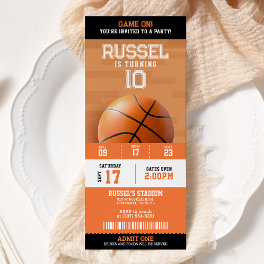 Basketball Birthday Party Ticket Invitation