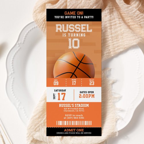 Basketball Birthday Party Ticket