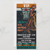 Basketball Birthday Party VIP Ball Game Ticket Invitation (Front)