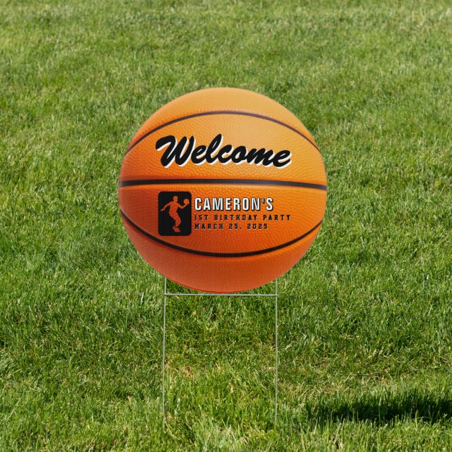 Basketball Birthday Party Welcome Sign (Insitu)