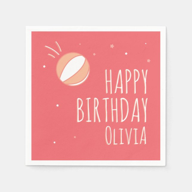 Basketball Birthday Personalized Party  Napkins (Front)