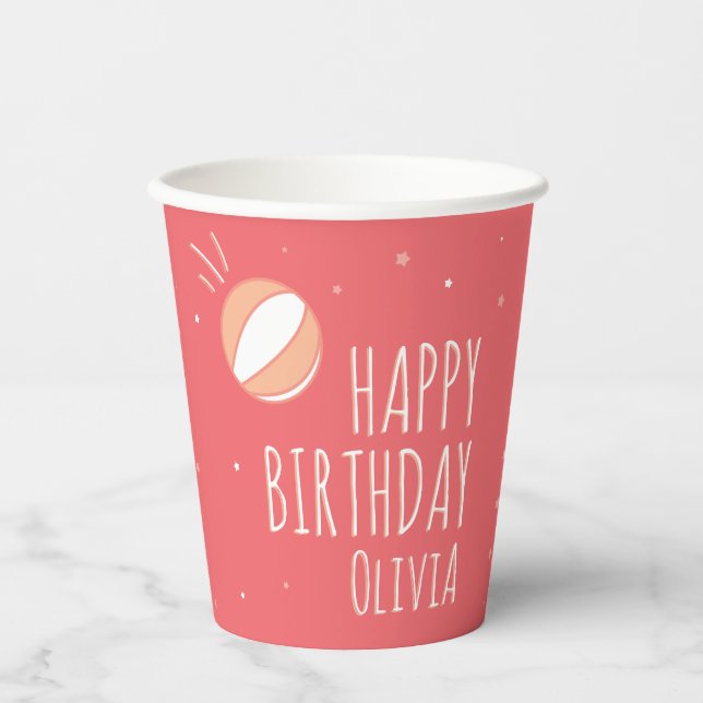 Basketball Birthday Personalized Party  Paper Cups (Front)