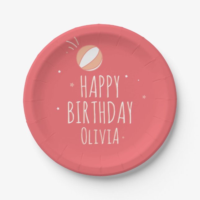 Basketball Birthday Personalized Party  Paper Plates (Front)