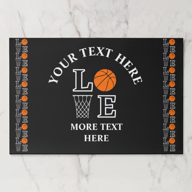 Basketball Birthday, Player Paper Placemats (Front)
