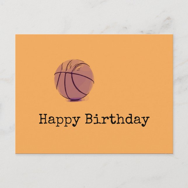 Basketball Birthday Postcard (Front)