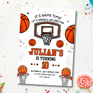 Basketball Birthday Sports Themed Kids Party Invitation