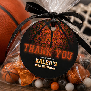 Basketball Birthday Thank You Favor Tags