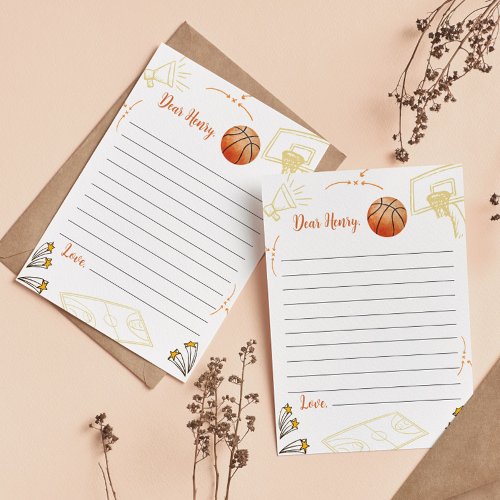 Basketball Birthday Time Capsule Note Message Card