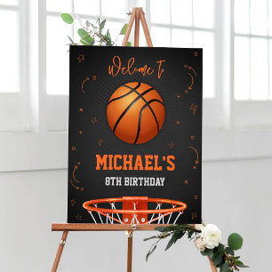 Basketball Birthday Welcome Sign