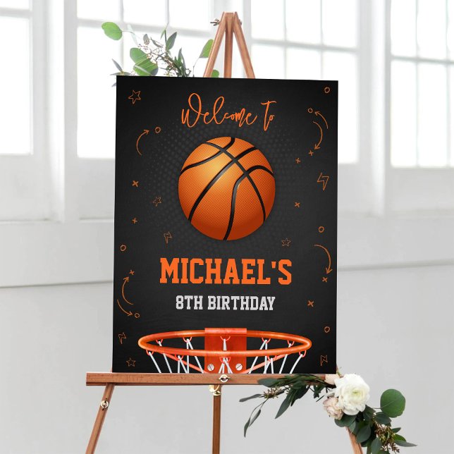 Basketball Birthday Welcome Sign (Creator Uploaded)