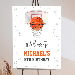 Basketball Birthday Welcome Sign