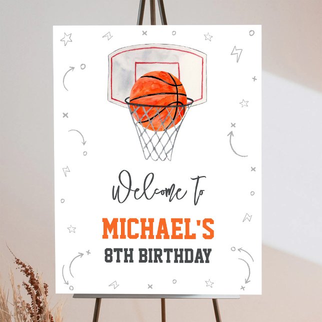 Basketball Birthday Welcome Sign (Creator Uploaded)