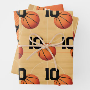 Basketball Birthday Wrapping Paper Sheets