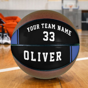 Basketball Black and Blue with Team Number Name