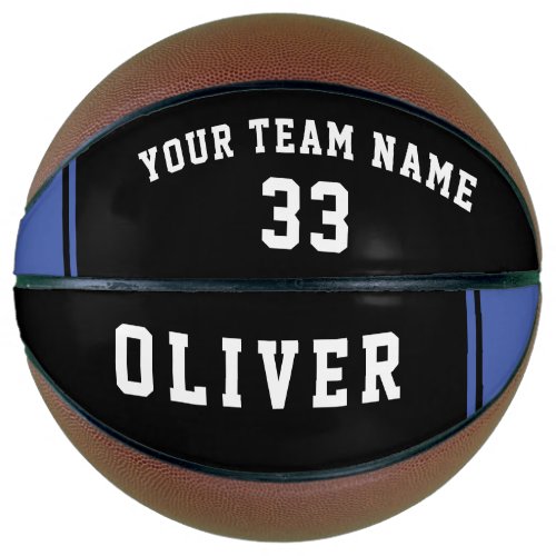 Basketball Black and Blue with Team Number Name