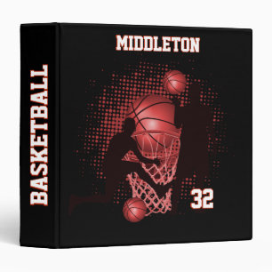 Basketball - Black and Red 3 Ring Binder