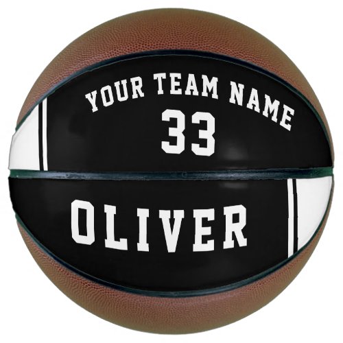 Basketball Black and White with Team Number Name